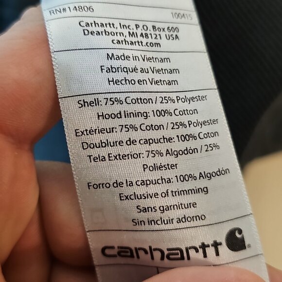 Carhartt XL Faded Black Rain Defender Half Zip Hoodie - Picture 6 of 7